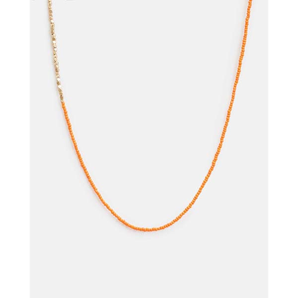 Allsaints Australia Womens Bora Beaded Necklace Brass/Orange AU79-590